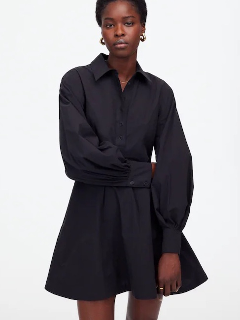 Madewell Seamed Long Sleeve Black Dress Sz 6